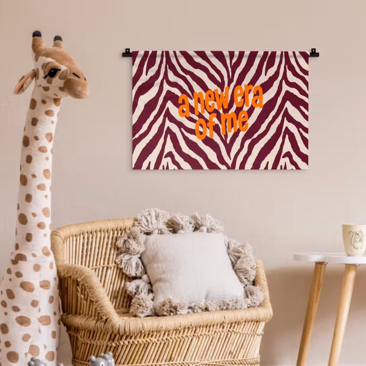 Wandkleed - New era - Bordeaux - Zebraprint — 5