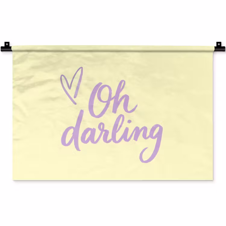 Wandkleed - Oh darling - Geel - Hart — 1