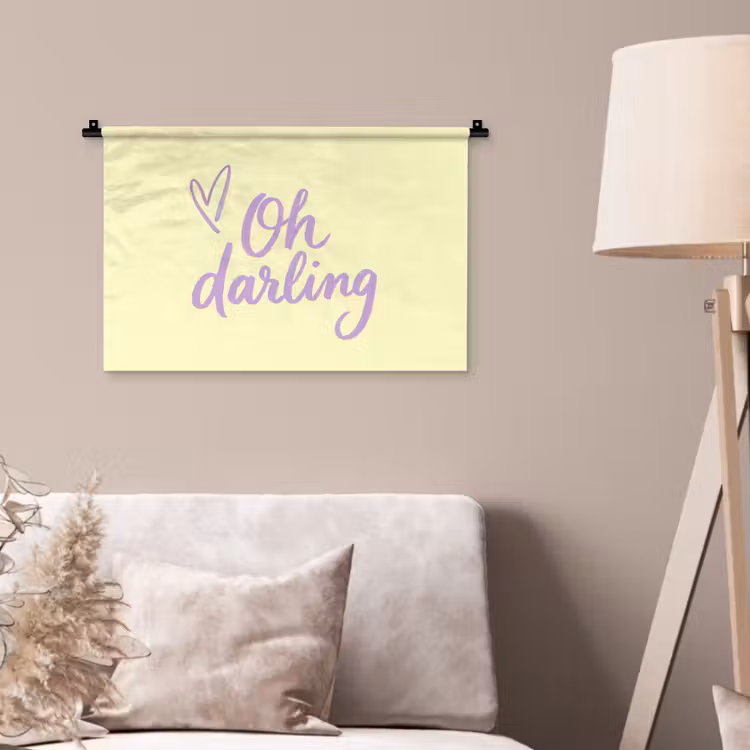 Wandkleed - Oh darling - Geel - Hart — 2