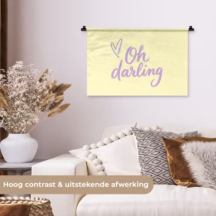 Wandkleed - Oh darling - Geel - Hart — 4