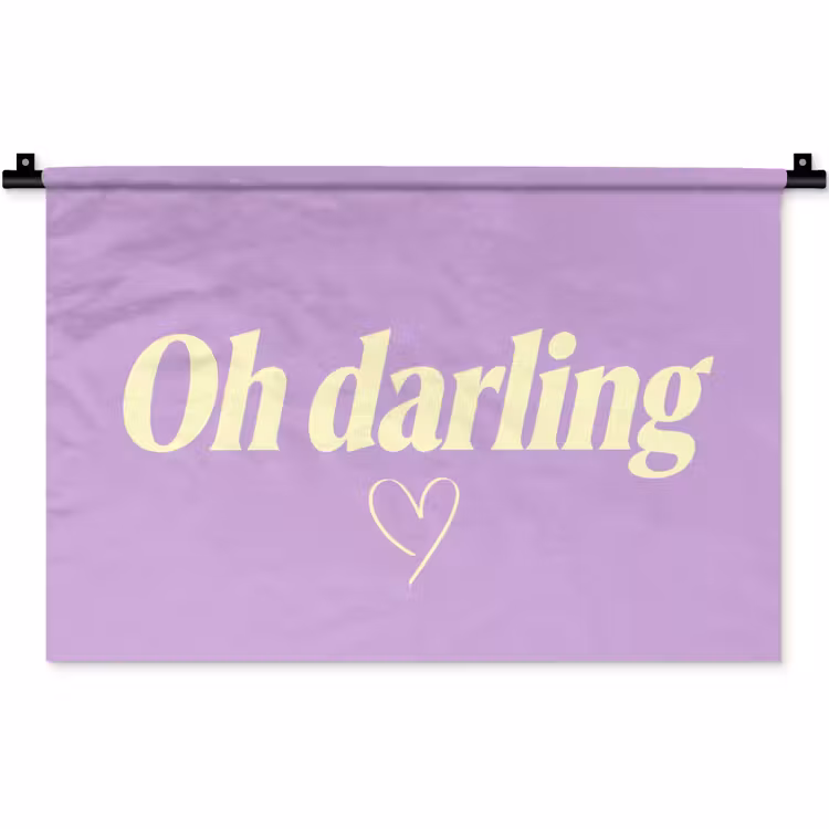 Wandkleed - Oh darling - Hart - Paars — 1