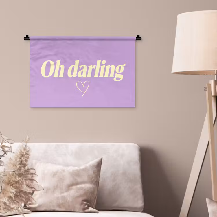 Wandkleed - Oh darling - Hart - Paars — 2