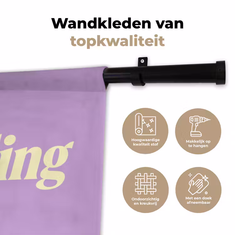 Wandkleed - Oh darling - Hart - Paars — 3