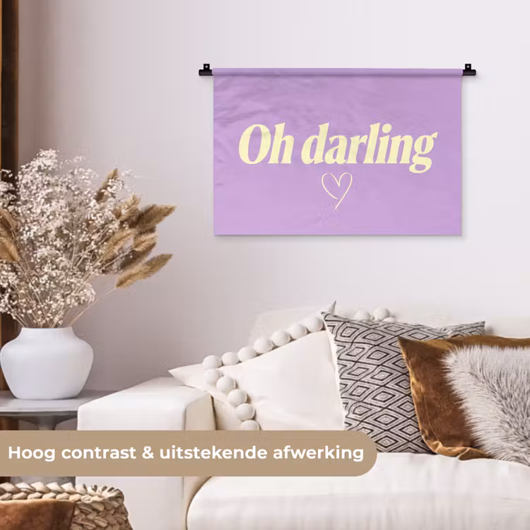 Wandkleed - Oh darling - Hart - Paars — 4