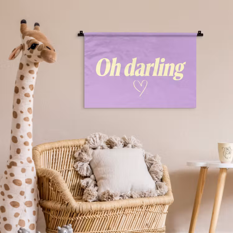 Wandkleed - Oh darling - Hart - Paars — 5