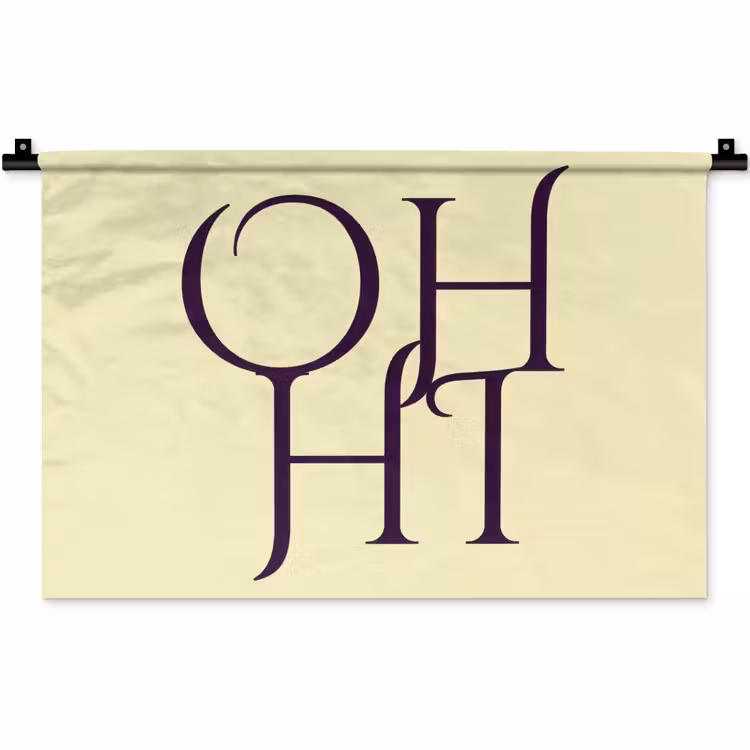 Wandkleed - Oh hi - Geel - Monogram — 1