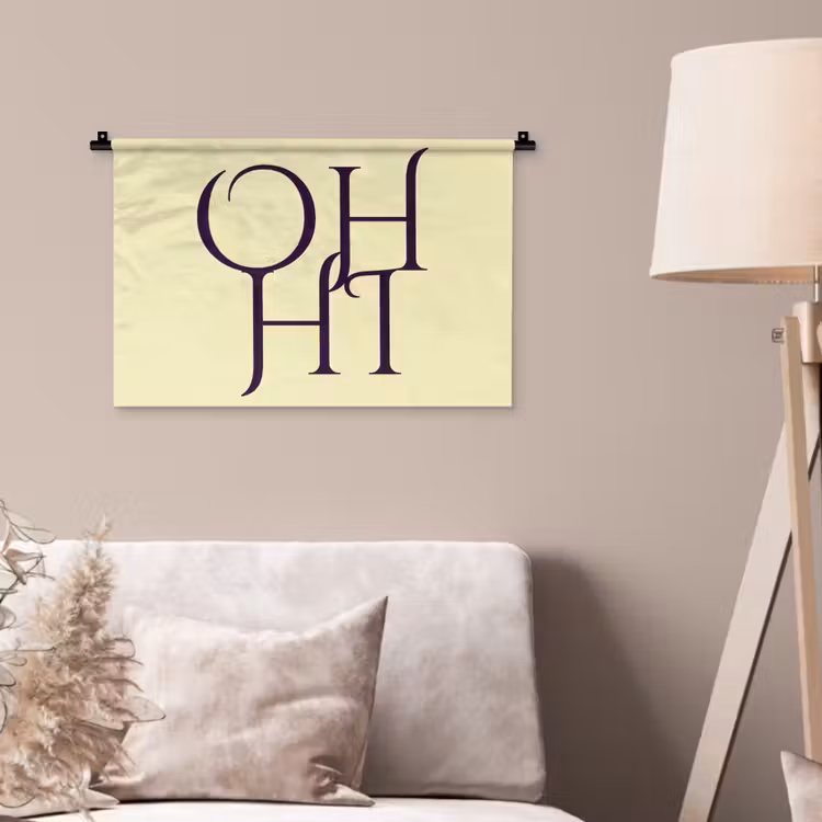 Wandkleed - Oh hi - Geel - Monogram — 2