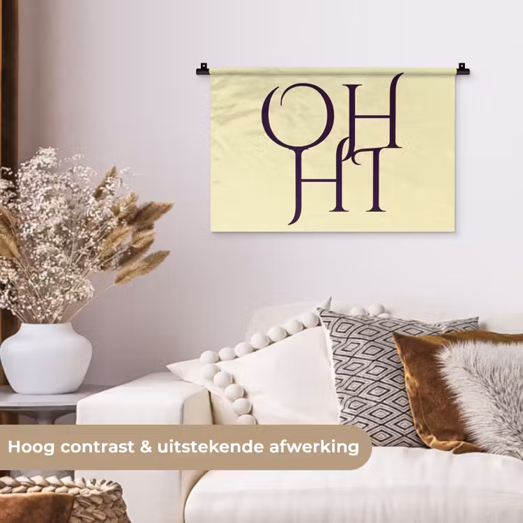 Wandkleed - Oh hi - Geel - Monogram — 4