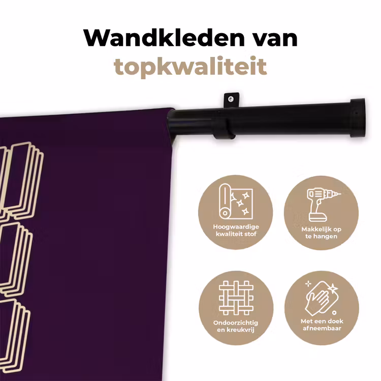 Wandkleed - Oh hi - Paars - 3D — 3