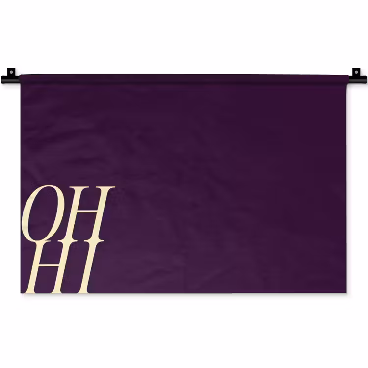 Wandkleed - Oh hi - Paars - Cursief — 1