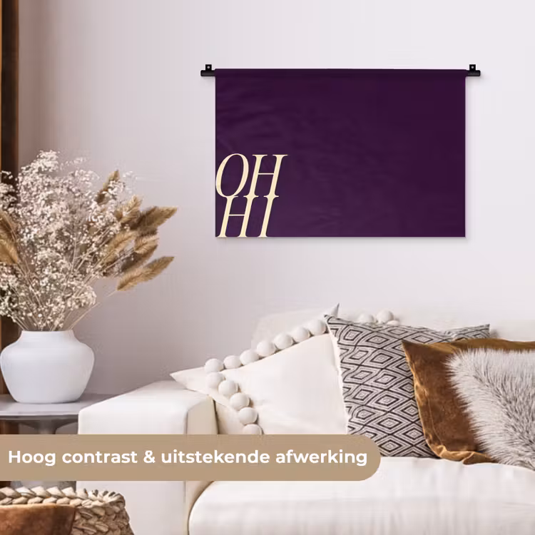 Wandkleed - Oh hi - Paars - Cursief — 4