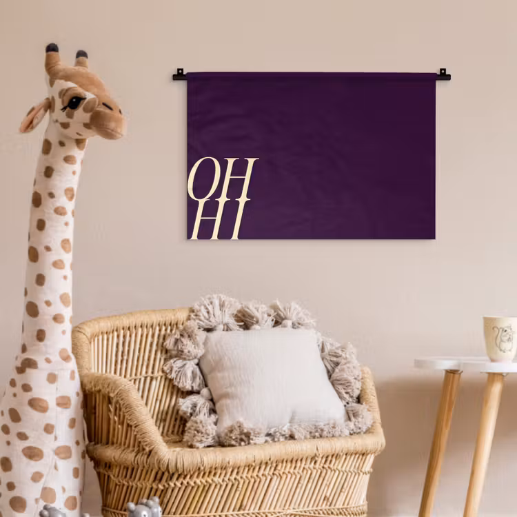 Wandkleed - Oh hi - Paars - Cursief — 5