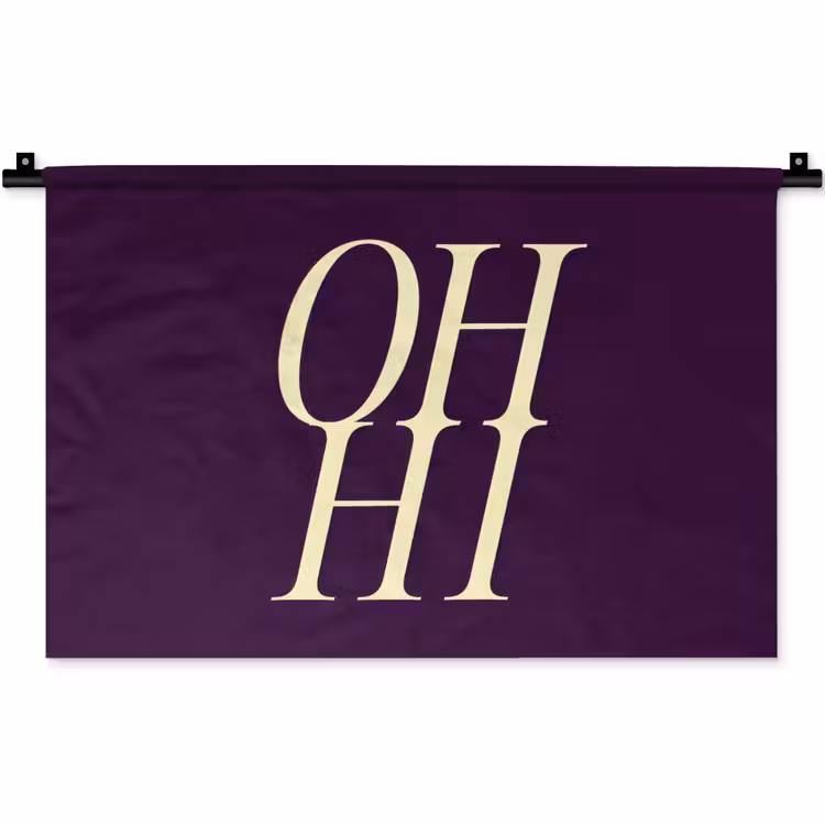 Wandkleed - Oh hi - Paars - Minimalistisch — 1