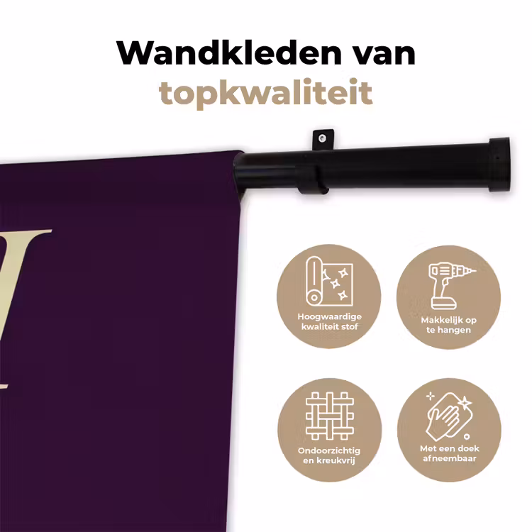 Wandkleed - Oh hi - Paars - Minimalistisch — 3