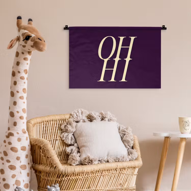 Wandkleed - Oh hi - Paars - Minimalistisch — 5