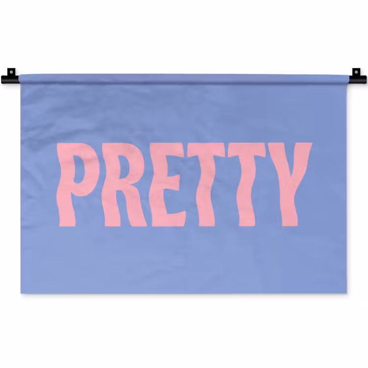 Wandkleed - Pretty - Roze - Blauw - Golvend — 1