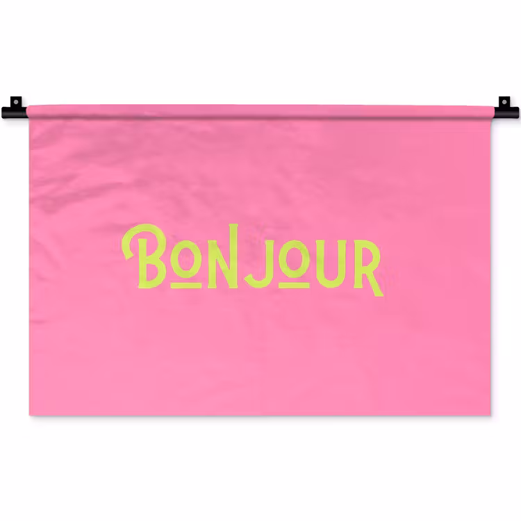 Wandkleed - Roze - Groene Bonjour - art-deco — 1