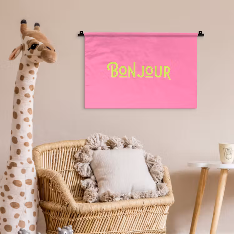 Wandkleed - Roze - Groene Bonjour - art-deco — 5