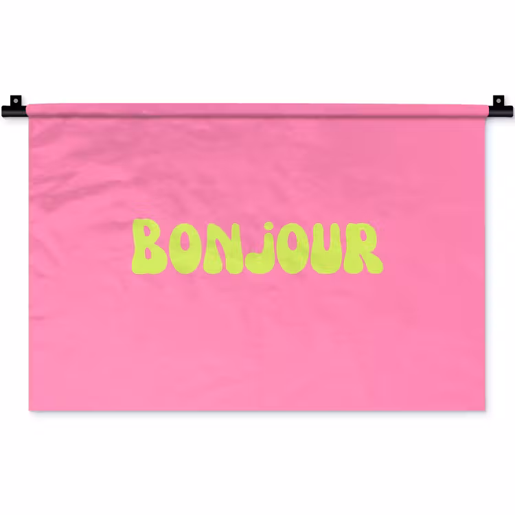 Wandkleed - Roze - Groene bonjour - Organisch — 1