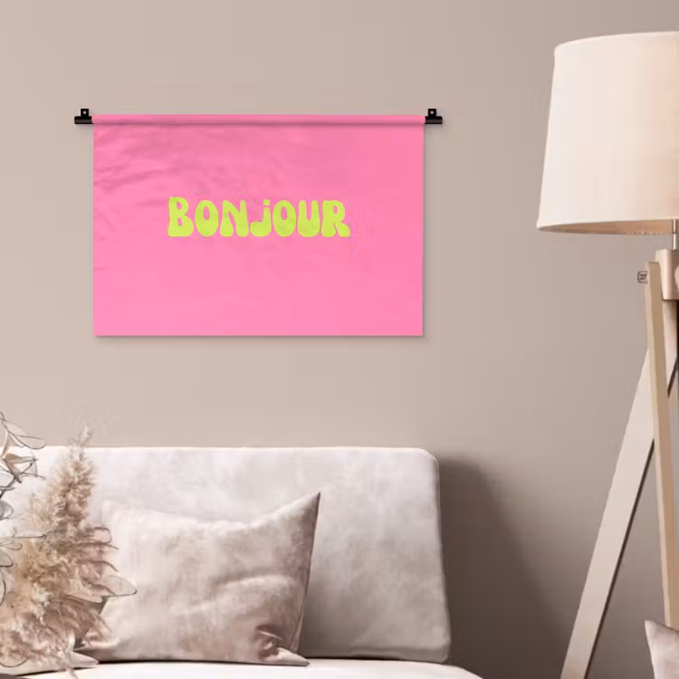 Wandkleed - Roze - Groene bonjour - Organisch — 2