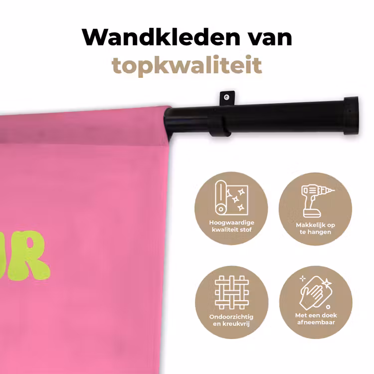 Wandkleed - Roze - Groene bonjour - Organisch — 3