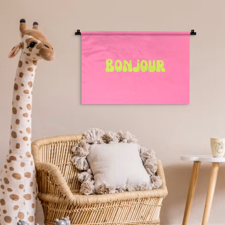 Wandkleed - Roze - Groene bonjour - Organisch — 5