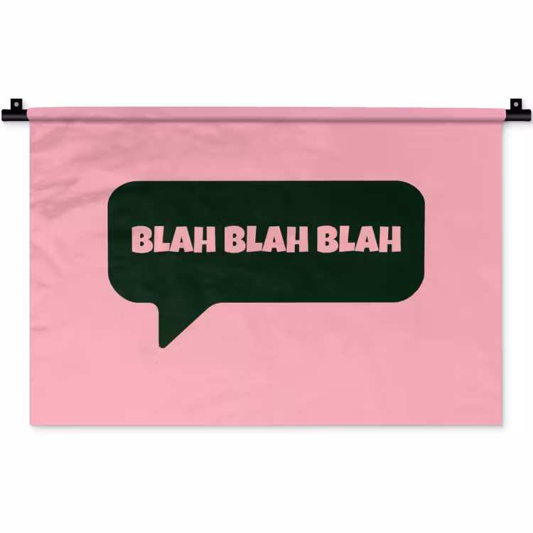 Wandkleed - Roze - Tekstwolk - Groen - BLAH BLAH BLAH — 1