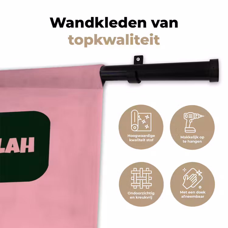 Wandkleed - Roze - Tekstwolk - Groen - BLAH BLAH BLAH — 3