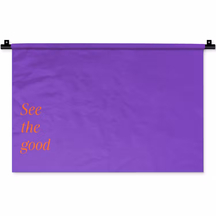 Wandkleed - See the good - Oranje - Paars — 1