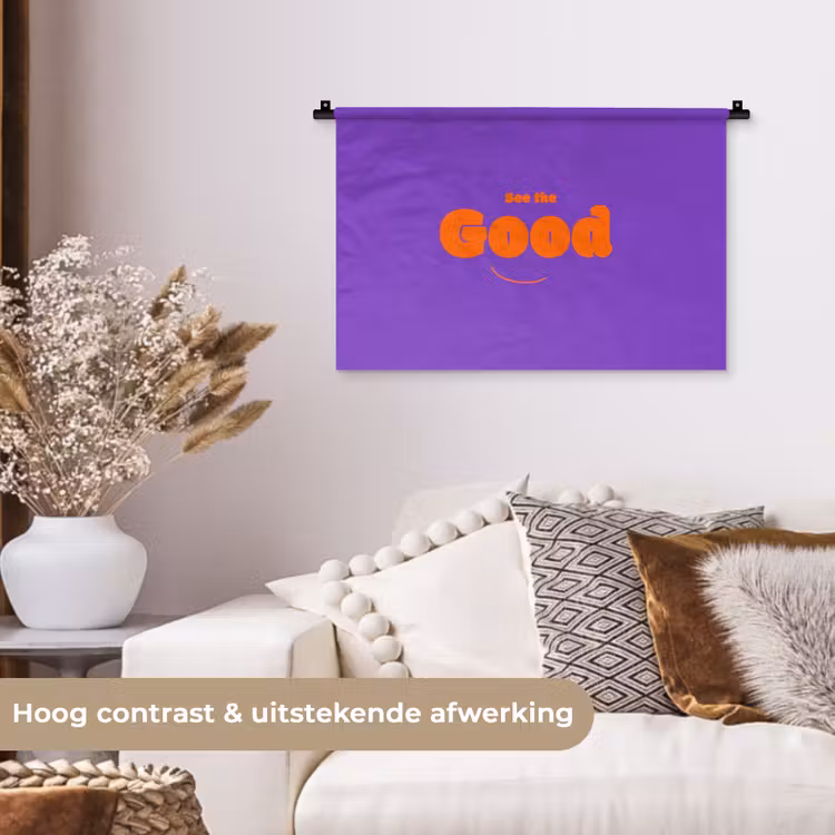 Wandkleed - See the good - Oranje - Paars - Smiley — 4