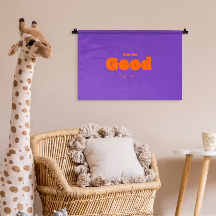 Wandkleed - See the good - Oranje - Paars - Smiley — 5