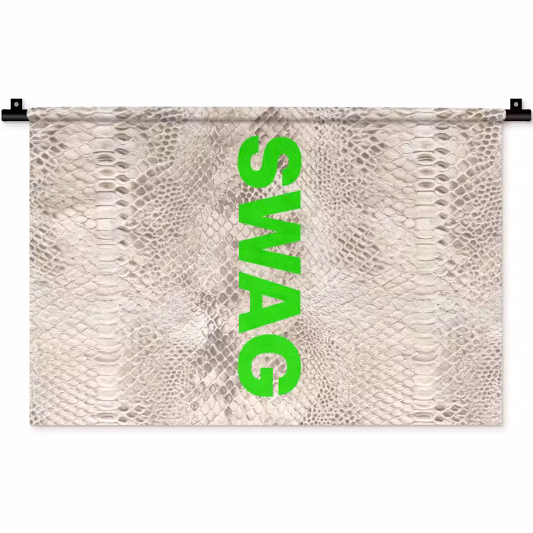 Wandkleed - Slangenprint - SWAG - Neon - Groen — 1