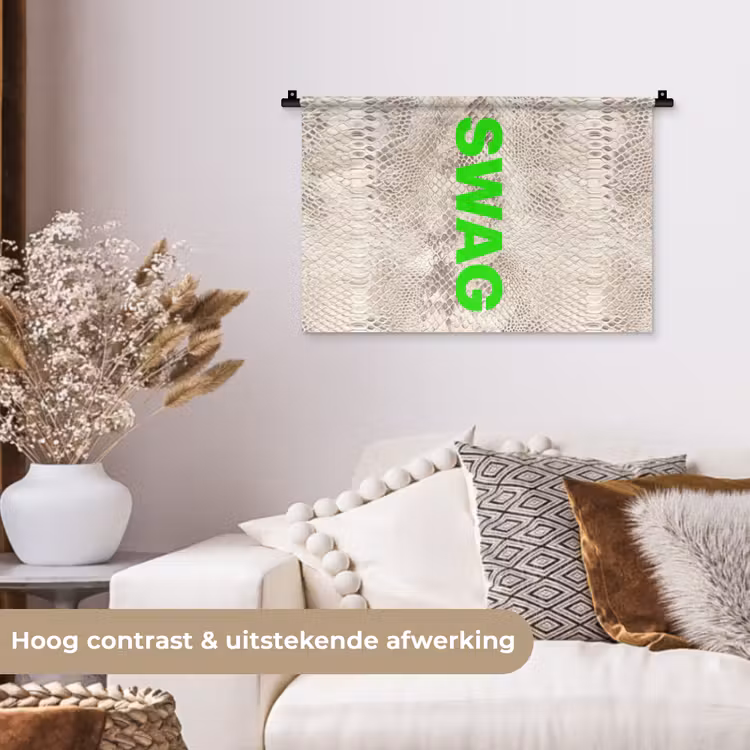 Wandkleed - Slangenprint - SWAG - Neon - Groen — 4