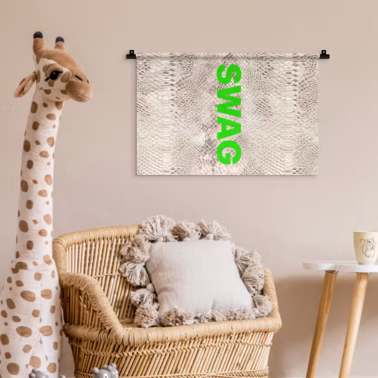 Wandkleed - Slangenprint - SWAG - Neon - Groen — 5