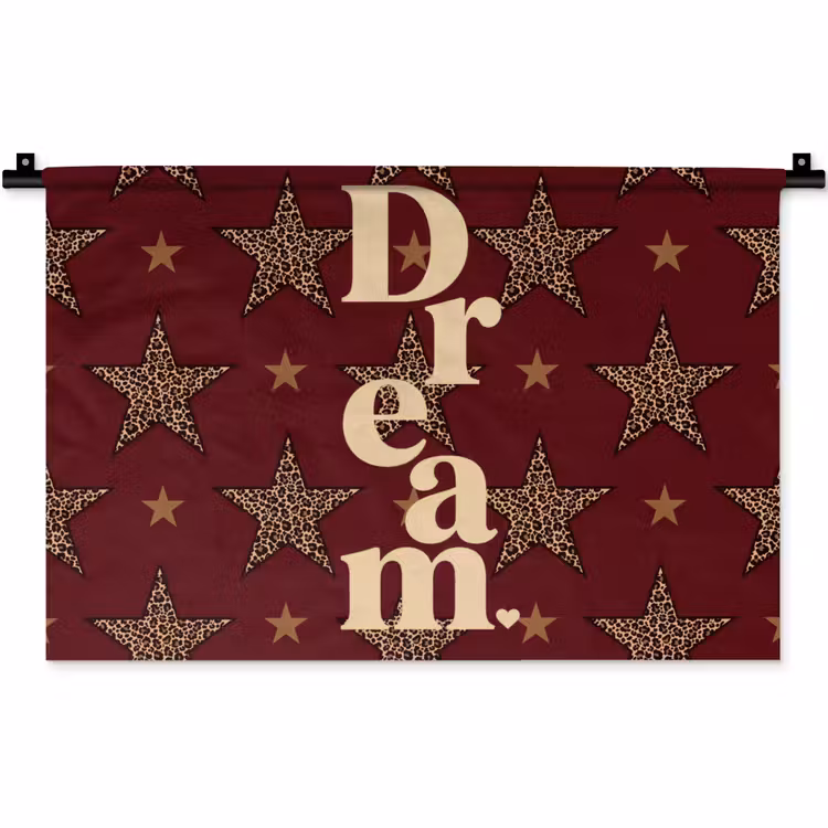 Wandkleed - Sterren - Luipaardprint - Dream - Bordeaux — 1