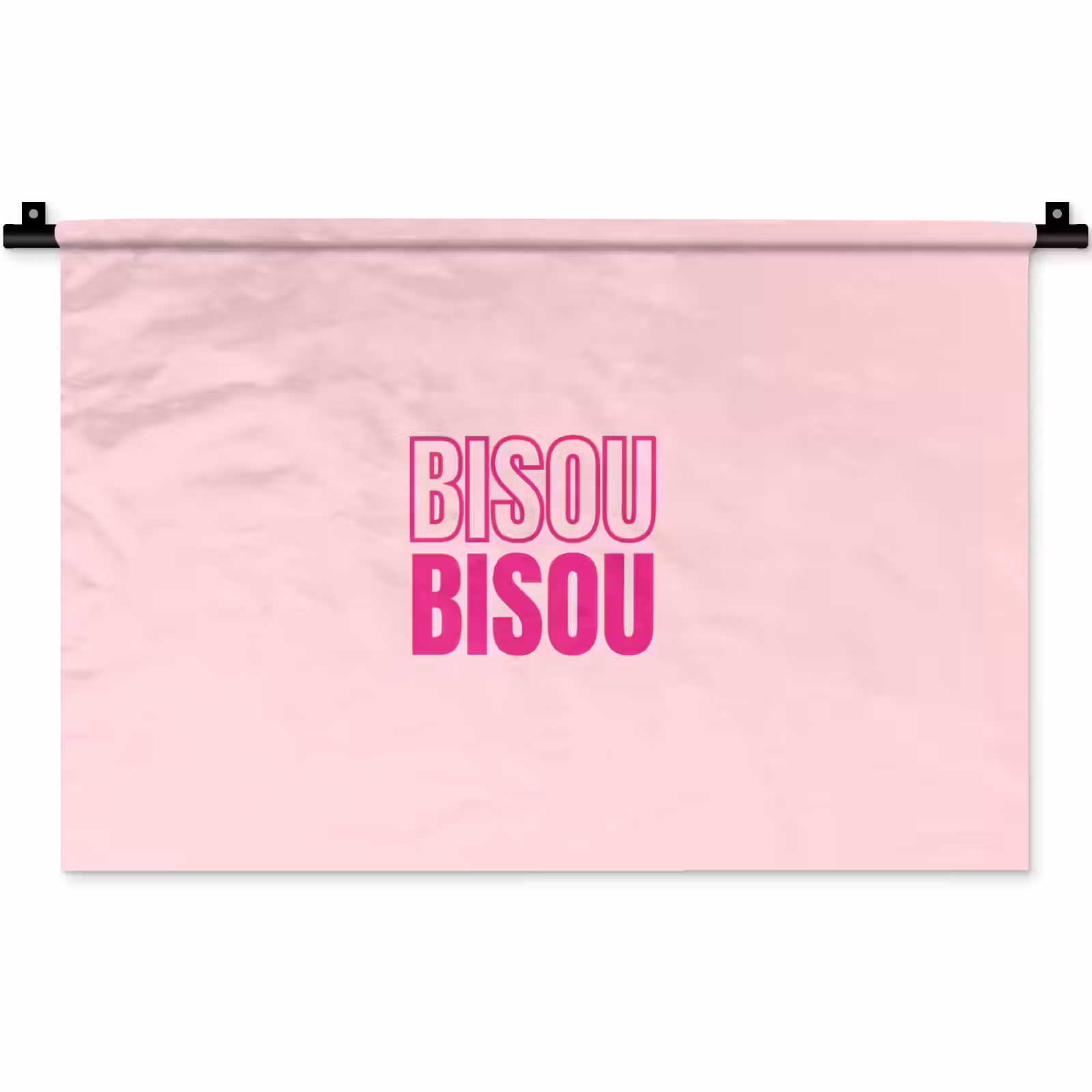 Wandkleed - Bisou - Roze - Minimalistisch — 1