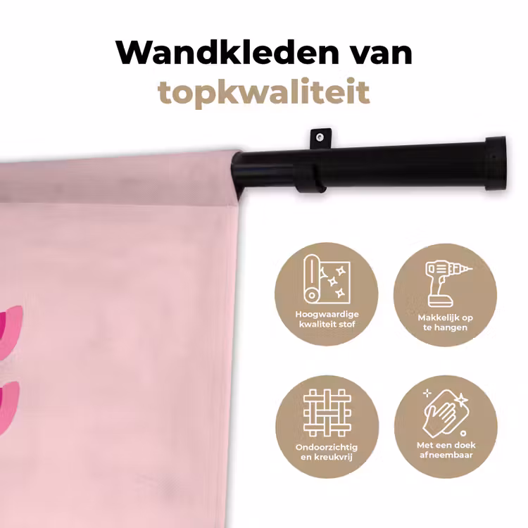 Wandkleed - Bisou - Roze - Dikke letters — 3