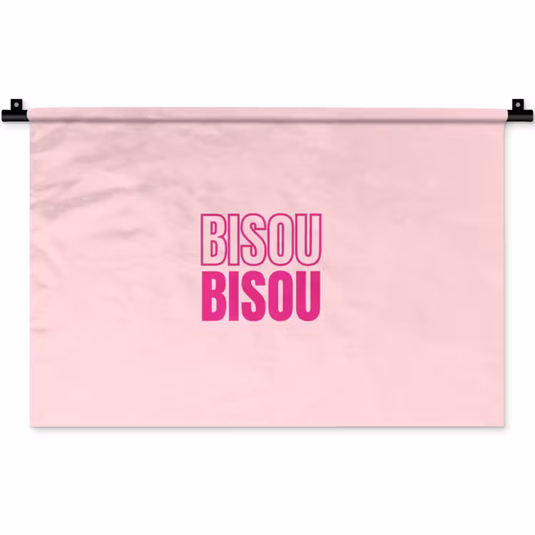 Wandkleed - Bisou - Roze - Minimalistisch — 1