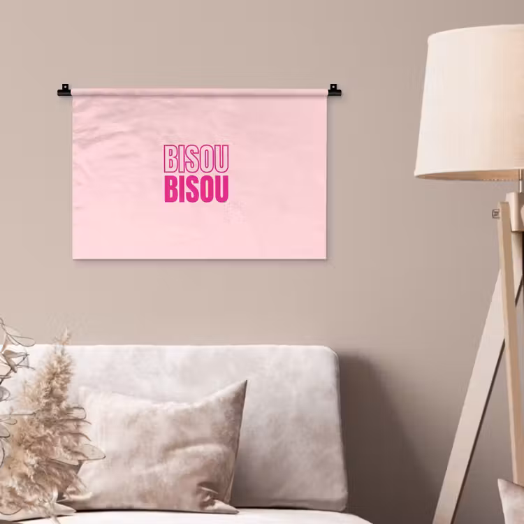 Wandkleed - Bisou - Roze - Minimalistisch — 2