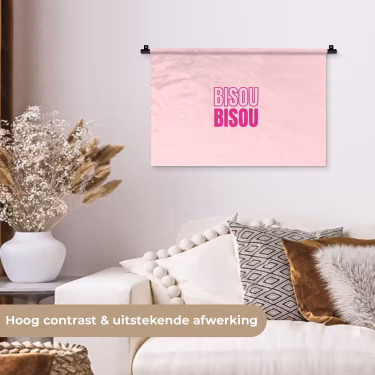 Wandkleed - Bisou - Roze - Minimalistisch — 4