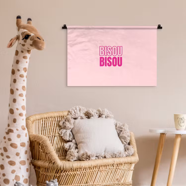 Wandkleed - Bisou - Roze - Minimalistisch — 5