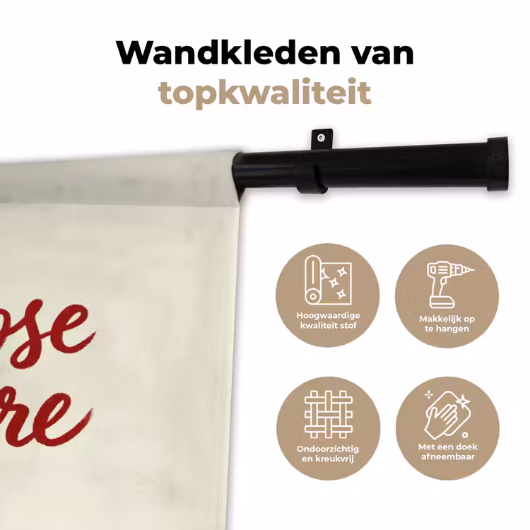 Wandkleed - Don't lose your fire - Rood - Wit - Minimalistisch — 3