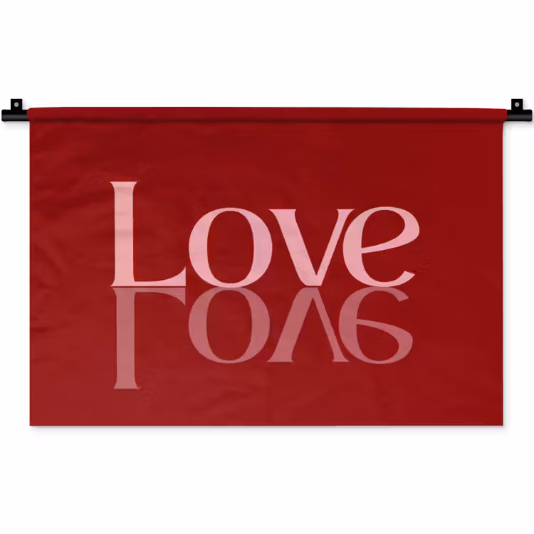 Wandkleed - Love - Spiegeling - Rood — 1