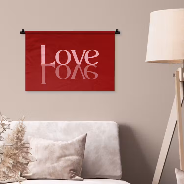 Wandkleed - Love - Spiegeling - Rood — 2