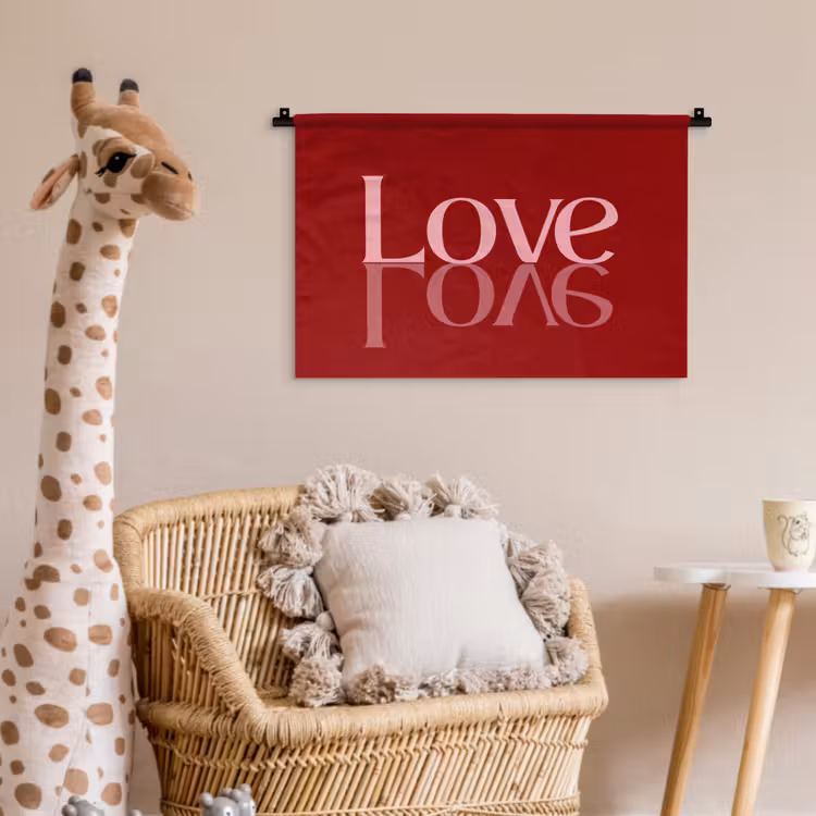 Wandkleed - Love - Spiegeling - Rood — 5