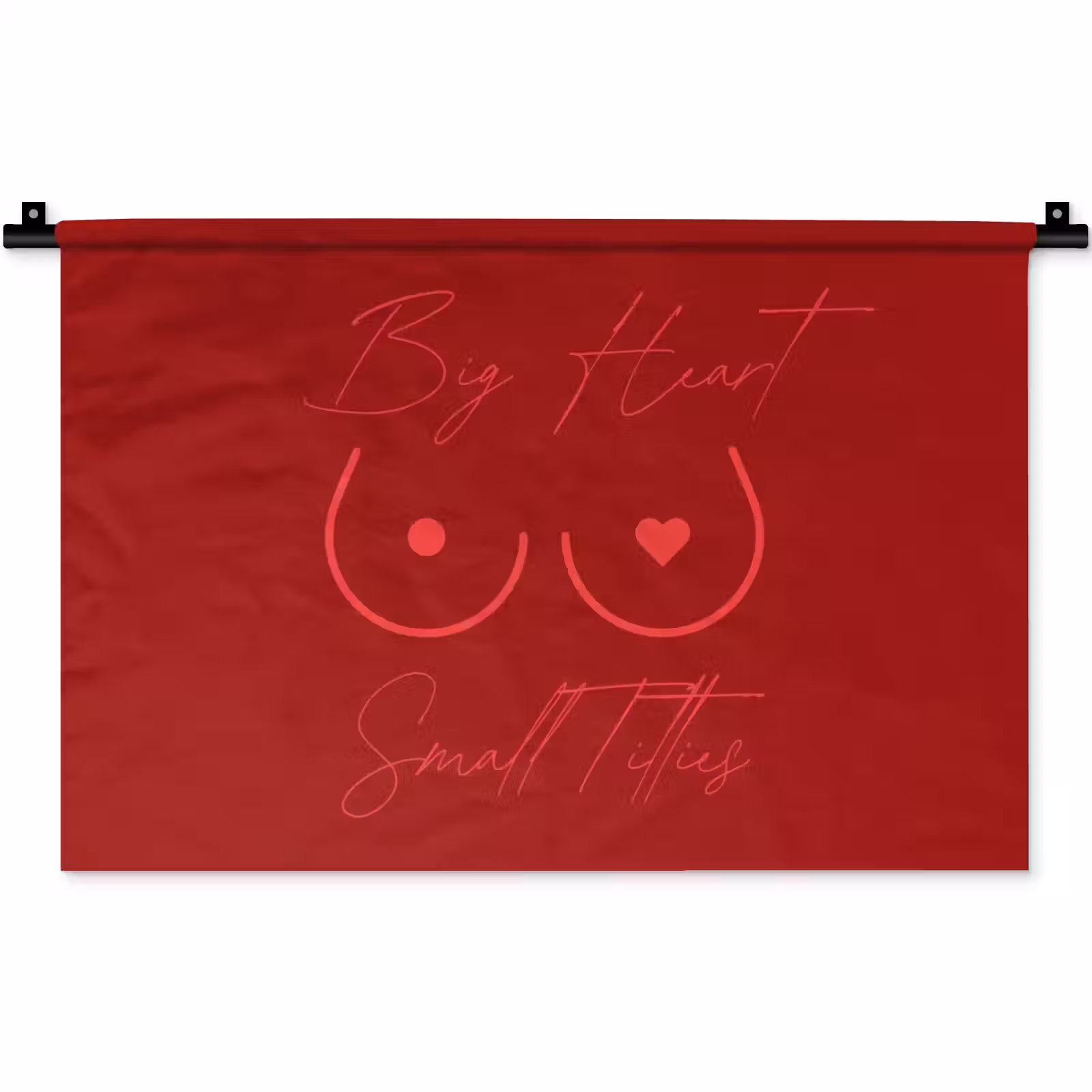 Wandkleed - big heart small titties - Hart - Rood — 1