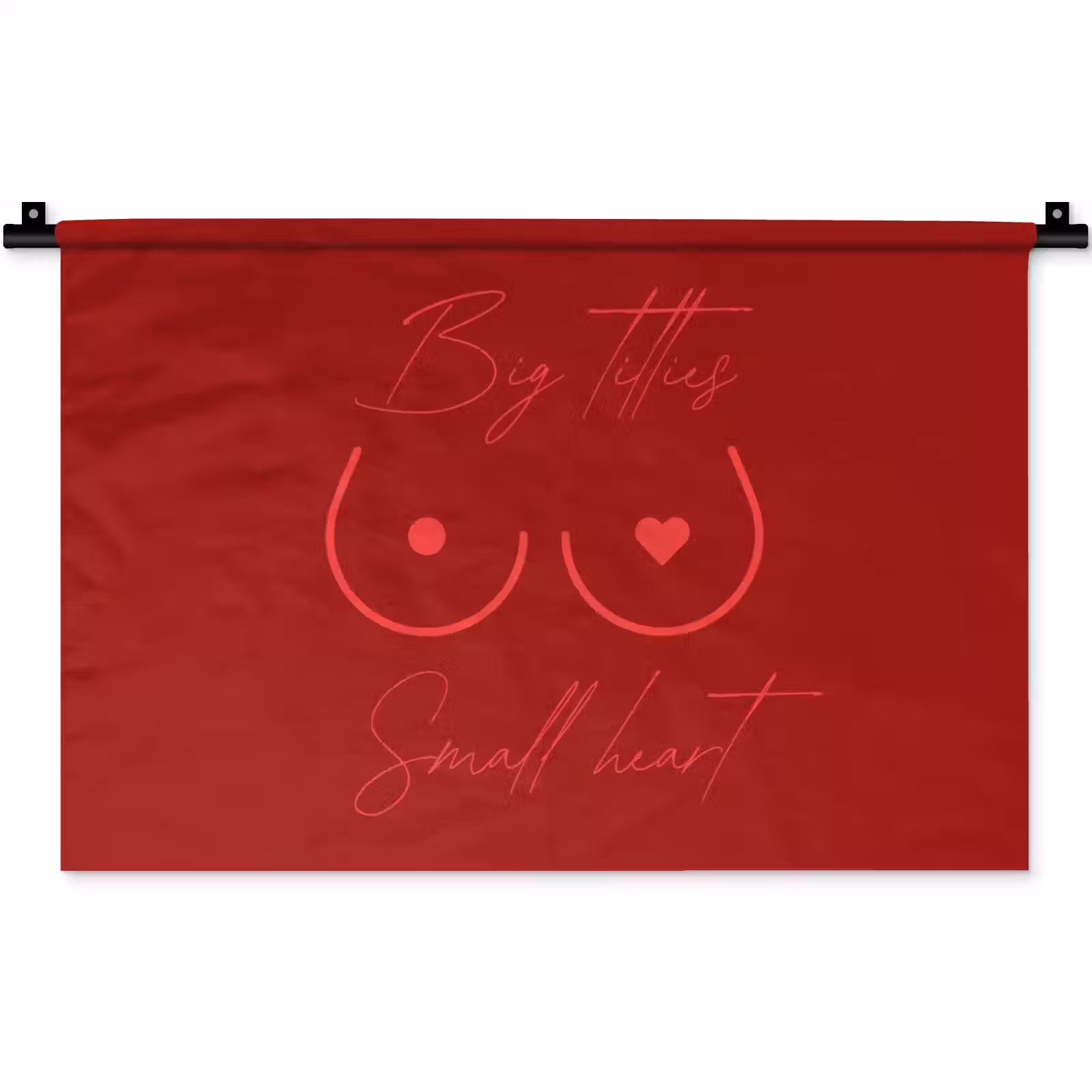 Wandkleed - Big titties small heart - Rood - Hart — 1