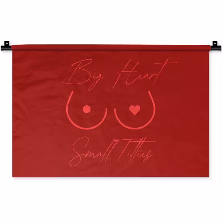 Wandkleed - big heart small titties - Hart - Rood — 1