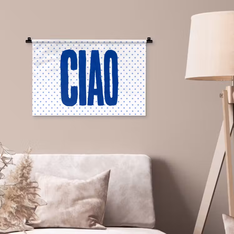 Wandkleed - Ciao - Blauw - Stippen — 2