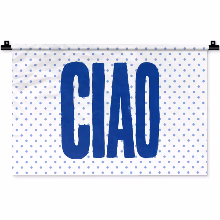 Wandkleed - Ciao - Stippen - Roze - Wit — 1